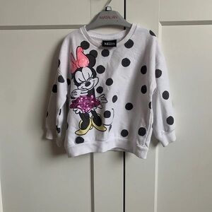 Disney Minnie Mouse White and Black Polka Dot Hoodie